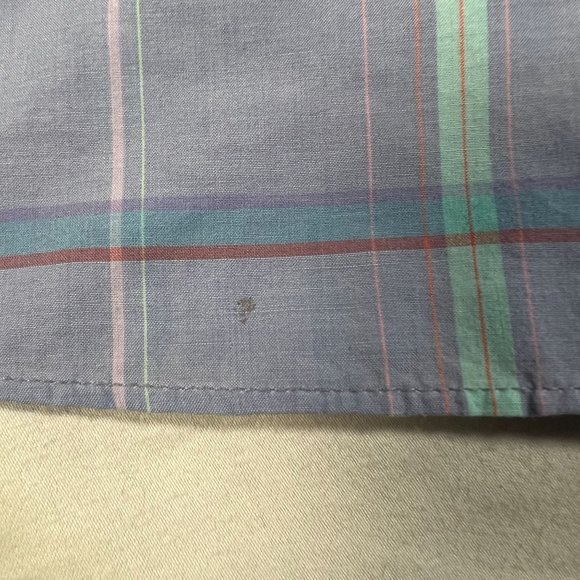 L.L. Bean Pastel Purple Plaid Button Up Youth Sz 18 Short Sleeve Collared Shirt - Picture 6 of 10